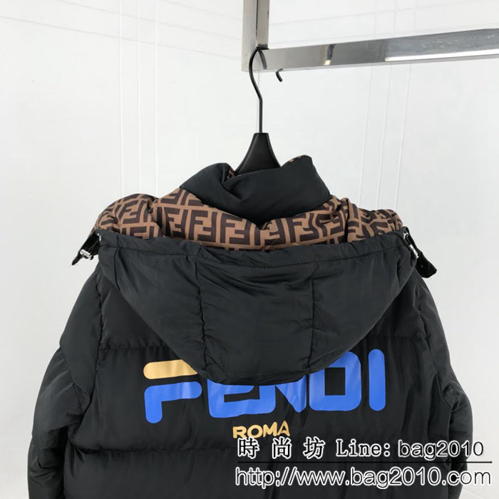 FENDI芬迪 18專櫃同步秋冬新款 全方位FF圖案 長款羽絨棉服 情侶款 ydi2215